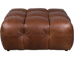 Dutchbone Hackman Hocker Leer Chocolade Bruin