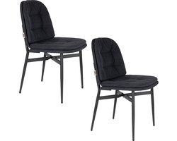 Dutchbone Jade Eetkamerstoelen Blauw - Set van 2