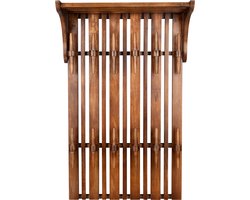 Dutchbone Jakub Wandkapstok met Plank Hout Walnoot Bruin