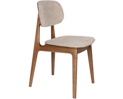 Dutchbone Marais Eetkamerstoelen Walnoot kleur/Beige - Set van 2