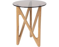Dutchbone Naia Bijzettafel Rond 40 cm Hout Natural - Transparant