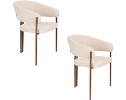 Dutchbone Naida Eetkamerstoelen Beige - Set van 2