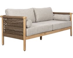 Dutchbone Oasis Tuinset Bank, Salontafel + 2x Fauteuil/ Loungestoel - Beige