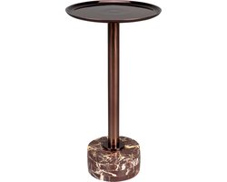 Dutchbone Pose Bijzettafel Rond 25 cm Metaal/ Marmer Bruin