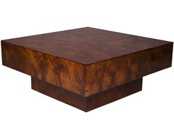 Dutchbone Quinn Salontafel Vierkant 90 x90 cm Hout Walnoot kleur - Naturel