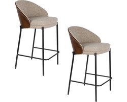 Dutchbone Rodin Barkrukken rugleuning 65 cm Beige - Set van 2