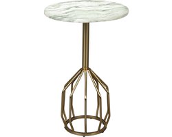 Dutchbone Salerno Bijzettafel Rond 25 cm Marmer Goud