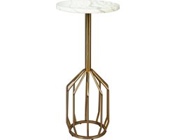 Dutchbone Salerno Bijzettafel Rond 30 cm Marmer Goud