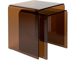 Dutchbone Vetro Bijzettafel Set Van 2 Bruin