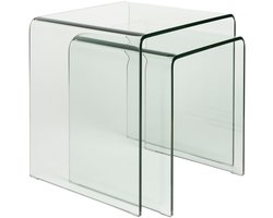 Dutchbone Vetro Bijzettafel Set Van 2 Transparant