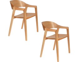 Dutchbone Westlake Eetkamerstoelen armleuning Naturel - Set van 2