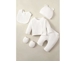 Dutchdreumes babyset newborn kraamcadeau set basic Wit maat 50/56 5 delige set 100% katoen