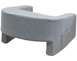Dutchers® Ergonomische Laptoptafel – Bedtafel met Armsteunen - Leestafel - Bureau - Werkplek – Comfortabel Rugkussen voor Thuiswerken, Lezen & Gamen – Multifunctionele Bijtafel voor Bed of Bank – Wasbare Hoes – Grijs
