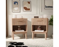 Dutchers® Nachtkastjes set van 2 - Nachtkastje - Nachtkast - Bijzettafel - Modern - Ladekast - Ladekastje - 1 Lade