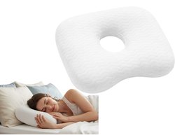 Dutchers® Oorkussen - Donut Kussen - Ringkussen - Piercing Kussen - Oorpijn - Orthopedisch Hoofdkussen - Oordoppen Slapen - Zijslaapkussen - Piercingkussen - Wit
