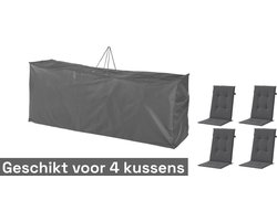 Dutchers® Opbergtas voor Tuinkussens – Waterdicht & UV-bestendig - Tuinkussenhoes - Tuinkussen Hoes - Tuinkussen opberger - Kussentas - Tuinkussentas - Tuinmeubelhoes – Polyester met PVC-Coating – 127x32x52 cm – Voor Max. 4 Kussens