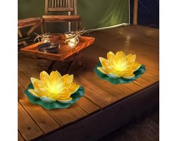 Dutchers® Solar Lotusverlichting – Drijvende ledlampen - Set van 2 - Solar Tuinverlichting - Tuinlampen - Decoratielampen tuin - Buitenverlichting