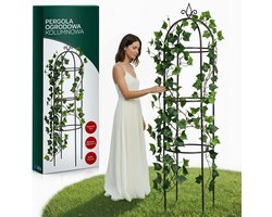 Dutchers® Tuin Trellis 200x40x40 cm – Metalen Klimplanten Rek – Plantenbegeleider - Planten Klimrek - Tuintoren voor Rozen, Wisteria & Druiven – Rozenboog - Plantenrek - Decoratieve Plantondersteuning voor Tuin, Terras & Balkon