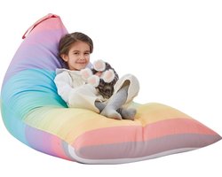 Dutchers® Zitzak - Opbergzak - Poef - Zonder vulling - Zitzak voor kinderen - Regenboog kleuren - Kinderstoel - Duurzame kwaliteit - Perfect voor een opgeruimde kinderkamer - Grote capaciteit - 250L opbergruimte - Multicolor