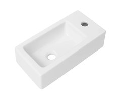 DutchLine - Crea Mini Fontein - Glans Wit - Kraangat Rechts