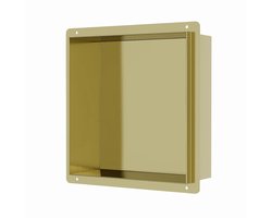 DutchLine - Inbouw Nis - Betegelbaar - 300x300x100 – Geborsteld messing Goud