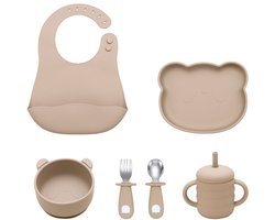 Dutsi - Beertje - Baby Eetset - Perfecte Starterset voor Jonge Eters - Pastelblauw
