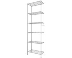 Duurzaam 6-laags rek - multifunctioneel - 1 stuk - staal - 21,2 x 11,4 x 63,3 inch