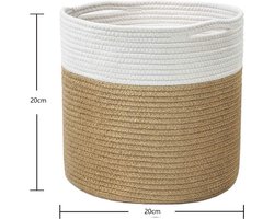 Duurzaam hangmandje - katoen  - hand gehaakt -  plantenmand - plantenhanger - kinderkamer - kamerdecoratie - hanging basketH20 x Ø20 cm