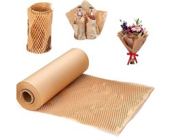 Duurzaam Honingraat Papier voor Verpakking, 30cm x 30M, Vervanging voor Noppenfolie, Vulmateriaal en Kussens voor Bescherming tijdens Verzending