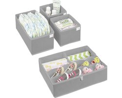 Duurzaam&Mi - duurzaam - opbergboxen – kinderkamer – opbergdozen met 13vakken voor kleding - luiers en meer – Organizer - Ladeverdeler - Organizer Bureau - Lade Bakjes - Opbergbakjes - Mandjes - Lade Verdeler - Opberg Mandjes - Opbergmand - grijs