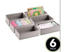 Duurzaam&Mi - duurzaam - Opbrengboxen -Lade - organizer - Ladeverdeler -voor kinder-/babykamers - voor ladekasten en kledingkasten - ruim/open/rechthoekig/zacht/stof - linnen - per 6 stuks verpakt