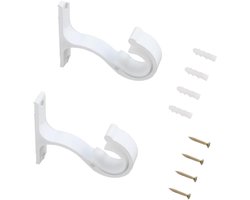 Duurzame Aluminium Gordijnroede Beugels met Schroeven, 2 Stuks, Geschikt voor 25-28 mm Gordijnroedes, Ideaal voor Slaapkamer en Woonkamer