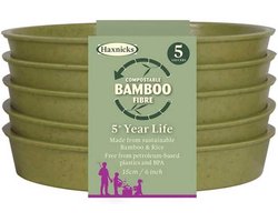 Duurzame Bamboe Vezel Plant Schotels - 6 Inch - Pack van 5 - Milieuvriendelijk | Tuinaccessoires