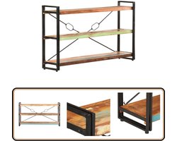 Duurzame boekenkast van gerecycled hout 140x30x80cm Boekenkast - Industrieel - Vintage - Hergebruikte Materialen - Houten Boekenkast