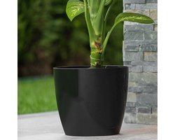 Duurzame Smartpot Ruby - bloempot 66L - zwart met steentje - watermeter incl. - drainage