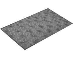 Duurzame voordeurmat, 1562 x 914 mm Vloermat voor Binnen- en Buitengebruik, Stijlvolle Vloerkleed Met TPE Ondersteuning, Zware Wasbare Ingangsvloerkleed voor Gang, Balkon, Garage, Grijs