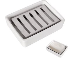 Duurzame zeephouder - elegant en functioneel - 1 stuk - wit - keramiek
