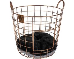 Duvo+ Kattenmand Caramel metalen mand rond Koper 37x37x39cm