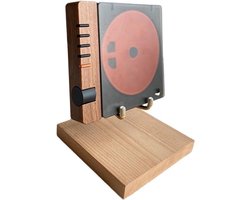 DVD plankorganisator - Vinylplatenrek CD-rek - Media opbergen - Houten frame messing haken - 14.5 x 14.5 x 14.5 cm