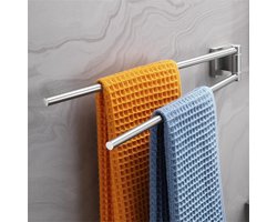 Dvocel handdoekhouder - modern ontwerp - roestvrij staal - 2 stuks