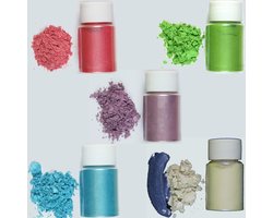 DW4Trading Epoxy Pigment Poeder 5 Kleuren van 10 gr Per Potje - Mica Kleurstof - Geschikt Voor Kaarsen, Zeep, Giethars, Sieraden - Set nr. 11