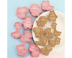 DW4Trading Kunststof Koeksnijder Uitsteker Mal Dierentuin 8 Stuks - Koekjes Vormen Voor Bakken - Uitsteekvorm
