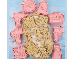 DW4Trading Kunststof Koeksnijder Uitsteker Mal Tandwiel en Gereedschap 8 Stuks - Koekjes Vormen Voor Bakken - Uitsteekvorm