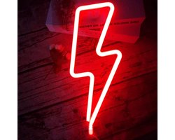 DW4Trading Neon Led Lamp - USB-batterij - Bliksem Schicht - Rood