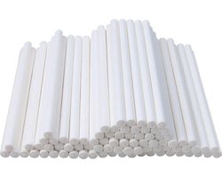 DW4Trading Papieren Cakepop Stokjes Wit 50 Stuks - Lollypop - 100x3,5 mm