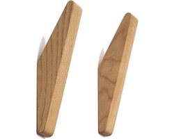 DWIH® - Nordic Design- 2 kapstok wand haken - naturel - Rubber wood - Modern Design