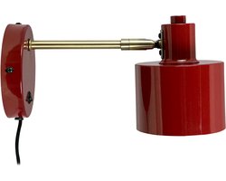Dyberg Larsen Wandlamp donkerrood/messing metaal H11,5 cm D11,5 cm Ocean
