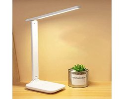 DYNA® Bureaulamp led dimbaar daglicht - Tafellamp Nagelstyliste Met 11 felheid instellingen - Tafellamp - Daglichtlamp - Wit - 9cm x 26cm x 28cm