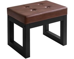 DYNA® Voetenbankje of poef - Voetenbankje - Poef - Hockers en poefen - Donkerbruin - ‎30cm x 41cm x 32 cm