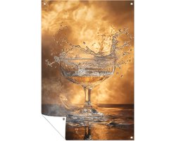 Dynamisch glaswerk met spetters - Sprankelend tuinposter - Tuinversiering glas - Hyperrealisme - Tuin accessoires - Tuin decoratie - tuinposter 40x60 cm